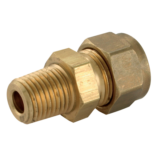 WADE BRASS COMPRESSION FITTINGS 1/4" OD X 1/8" NPT MALE STUD COUPLING